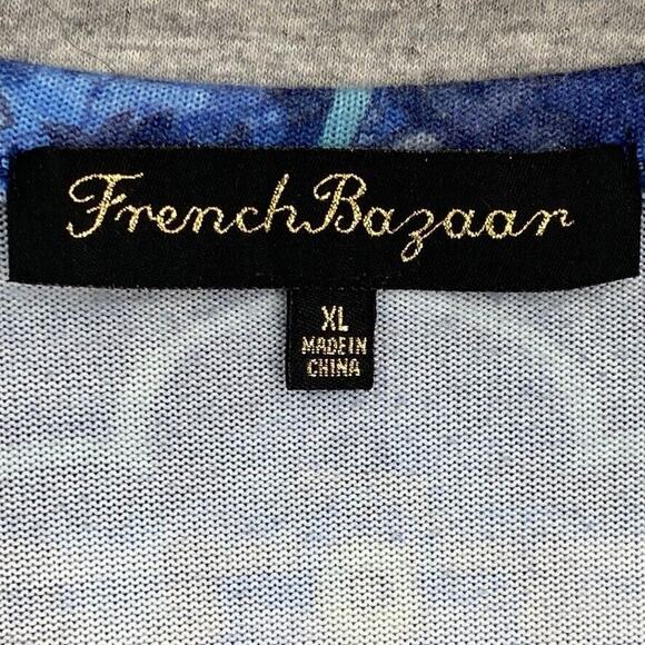 French Bazaar Tunic Blouse Top Womens Extra Large Embellished 3/4 Sleeve - Picture 2 of 8